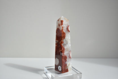Red Flower Agate with Druzy Clear Quartz #1