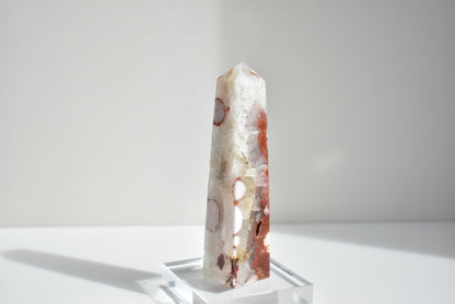 Red Flower Agate with Druzy Clear Quartz #1