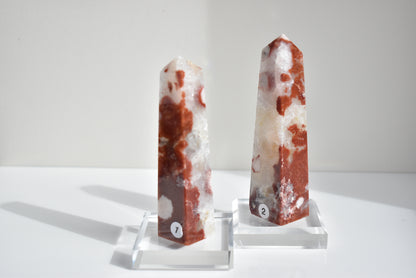 Red Flower Agate with Druzy Clear Quartz #1