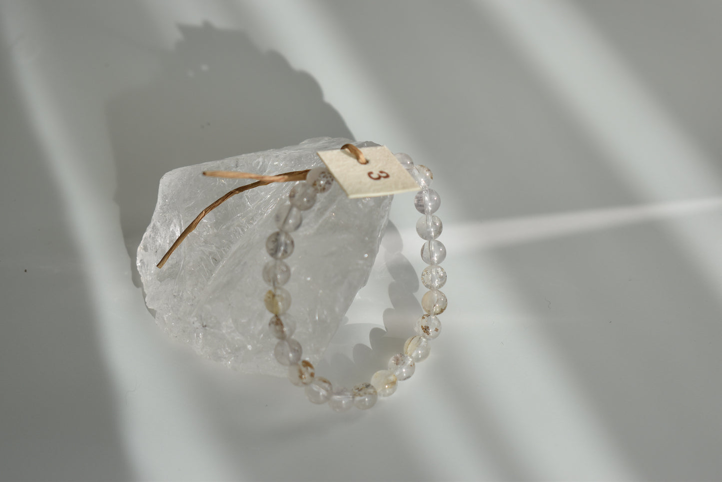 7mm Dendritic Clear Quartz Bracelet #3