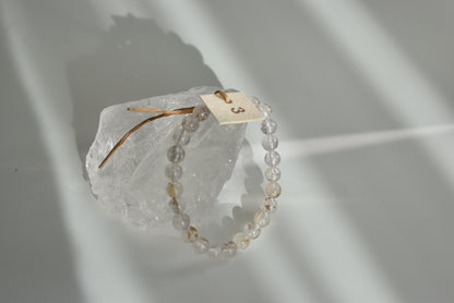 7mm Dendritic Clear Quartz Bracelet #3