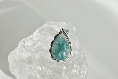 Emerald Lepidolite Sterling Sliver Pendent