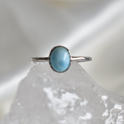 Larimar Sterling Sliver Ring Adjustable #2