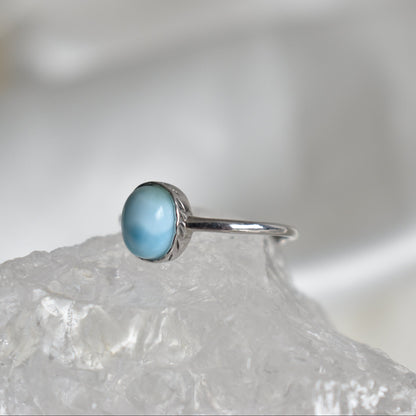 Larimar Sterling Sliver Ring Adjustable #2