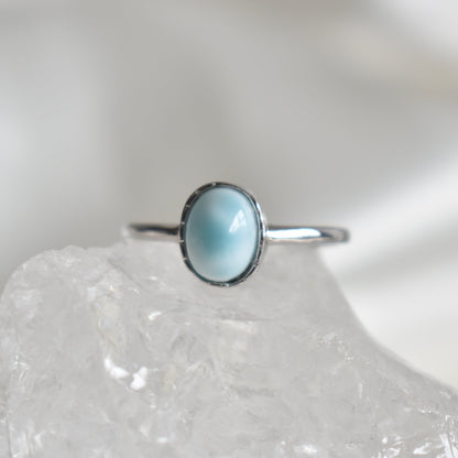 Larimar Sterling Sliver Ring Adjustable #1