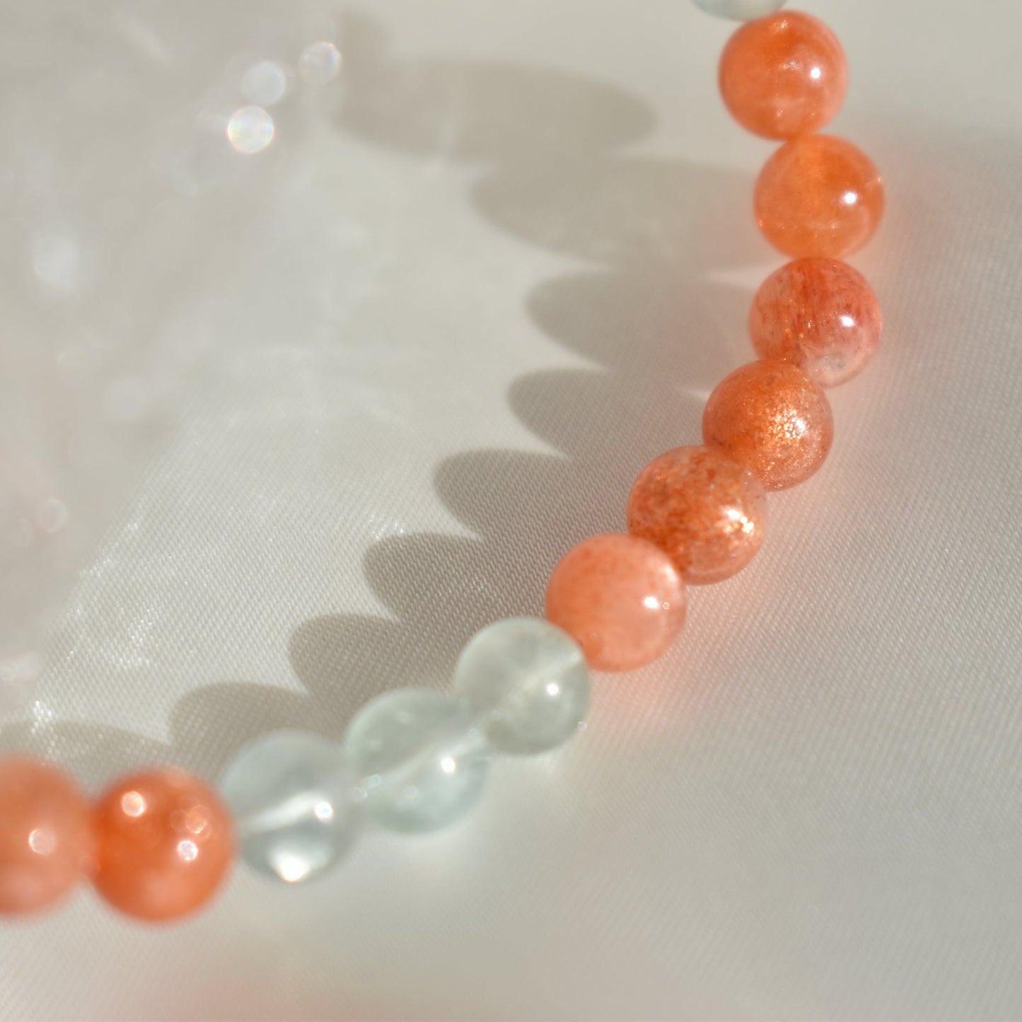 Sunstone and Beryl  Bracelet 7 mm
