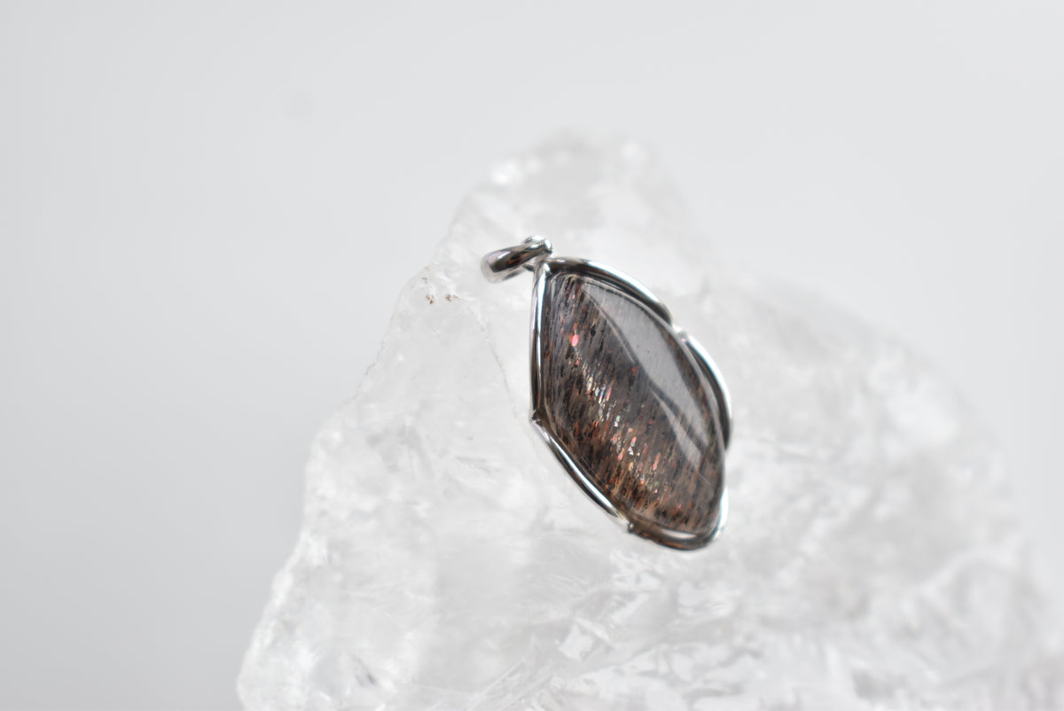 Black Sunstone Sterling Sliver Pendant