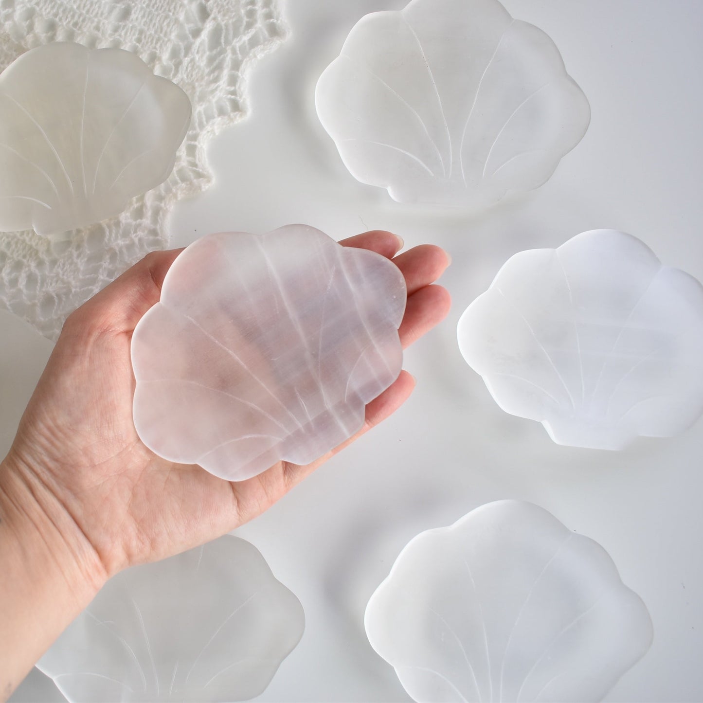 Selenite Satin Spar Charging Plate