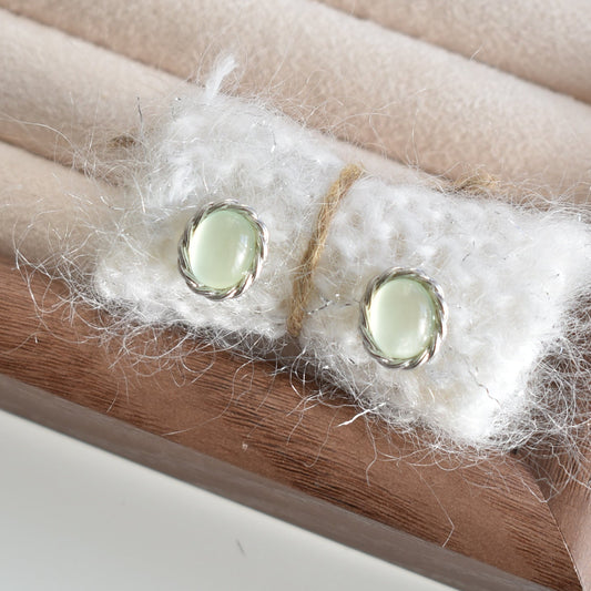 Prehnite Sterling Sliver Earring