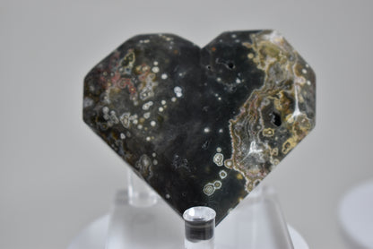 Orbicular Ocean Jasper Heart #1