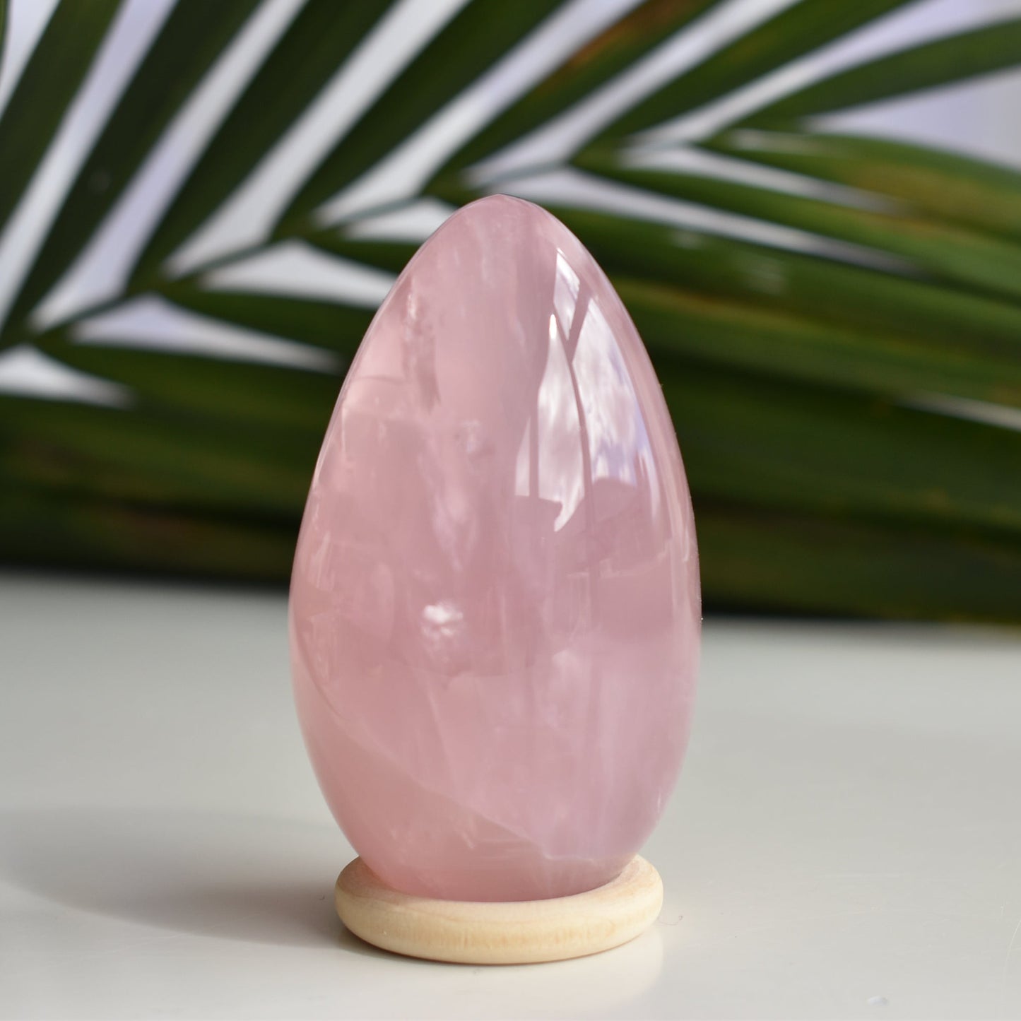 HG Rose Quartz Egg with Asterism (Video)