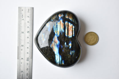 Large Labradorite Heart 557g with Stand