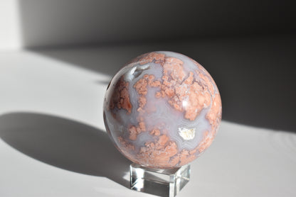 Cotton Candy Pink Agate Sphere with Druzy #2