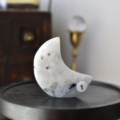 Rainbow Moonstone self standing Moon #1