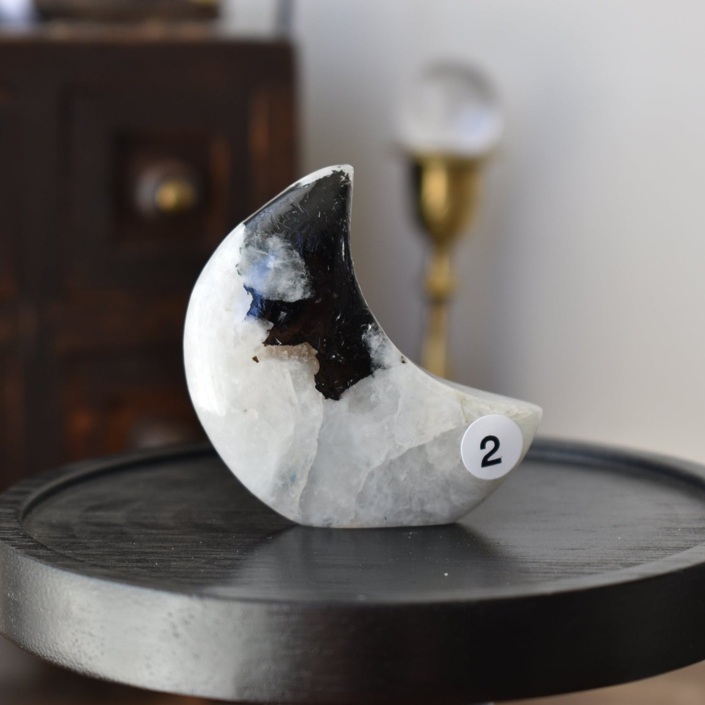 Rainbow Moonstone self standing Moon #2