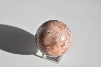 Cotton Candy Pink Agate Sphere with Druzy #1