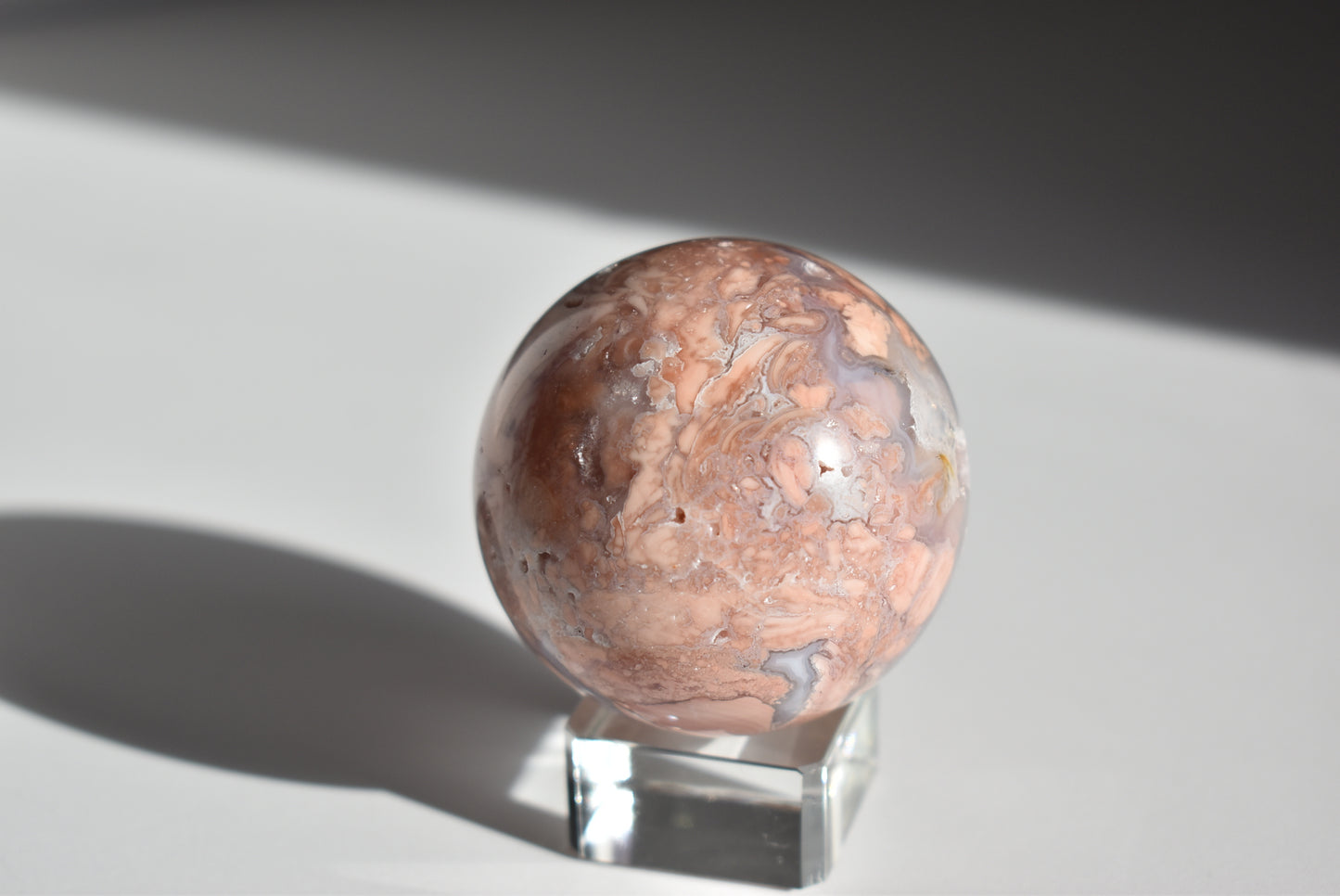 Cotton Candy Pink Agate Sphere with Druzy #1