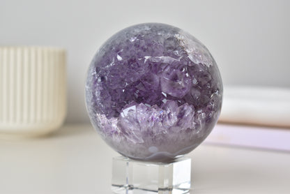 Lagre Amethyst Cluster Sphere 926g,89mm (video)