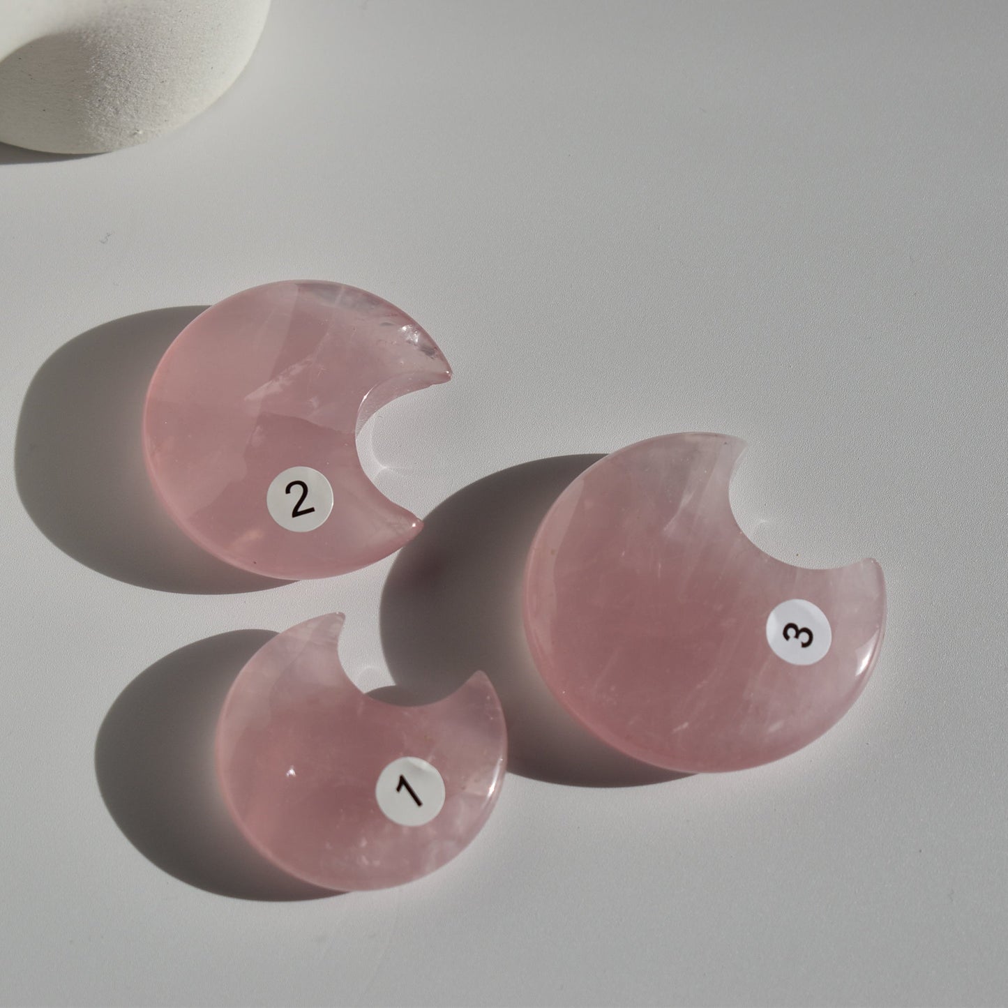 High Grade Rose Quartz Moon