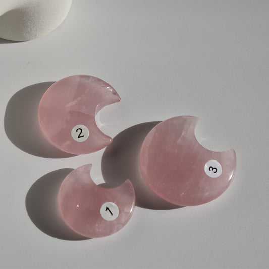 High Grade Rose Quartz Moon