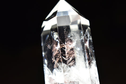 (Extremely Rare) Red Angel Feather Phantom Clear Quartz Point #2 (video)
