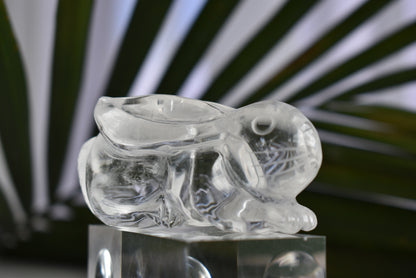 Handcarved High Grade Clear Quartz  Rabbit