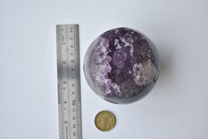Lagre Amethyst Cluster Sphere 926g,89mm (video)