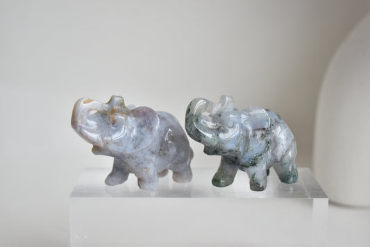 Moss Agate Elephant