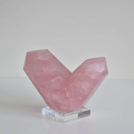 Dendritic Rose Quartz Twin Tower 1108g