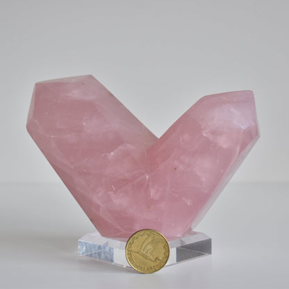Dendritic Rose Quartz Twin Tower 1108g