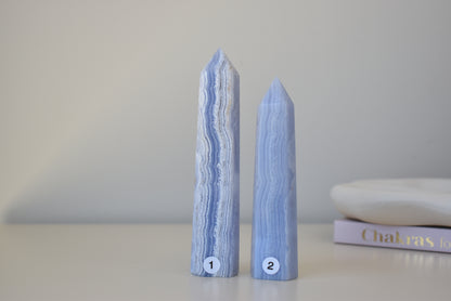 Large Blue Lace Agate Point #2