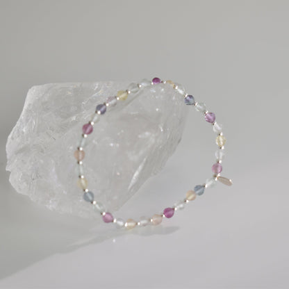 Faceted  Fluorite Bracelet 4mm