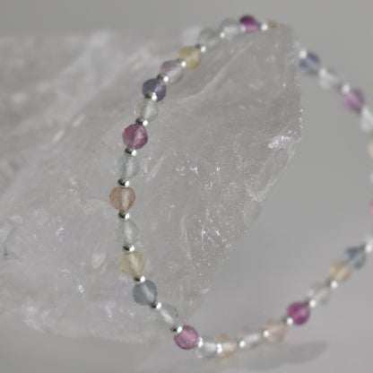 Faceted  Fluorite Bracelet 4mm