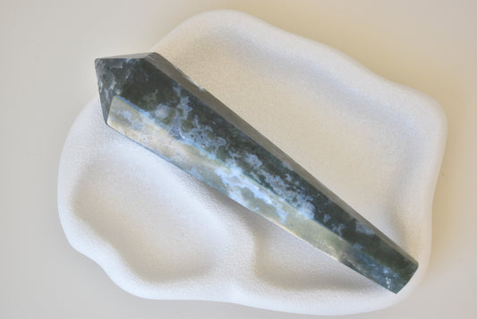 Lagre Moss Agate Wand #1 353g