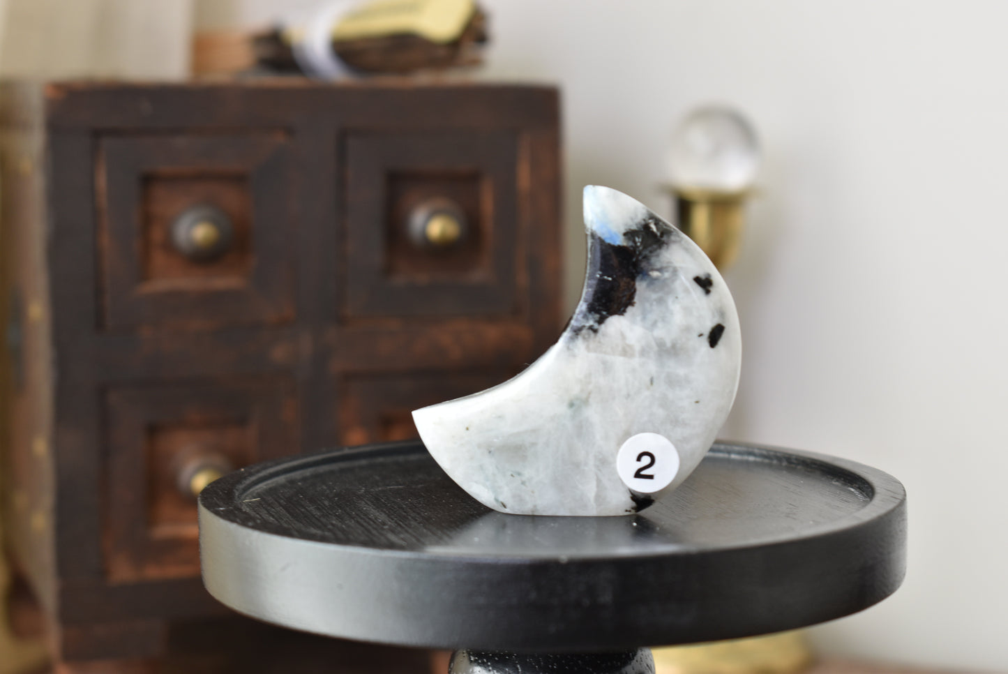 Rainbow Moonstone self standing Moon #2