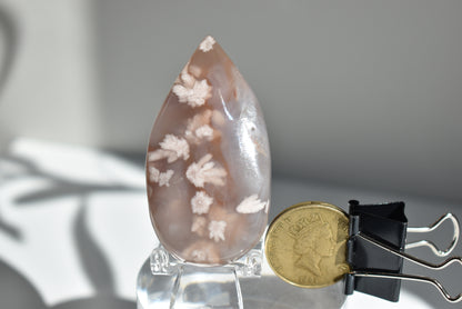 High Grade Flower Agate Teardrop Shape