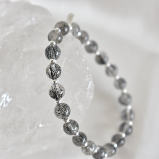 Black Tourmaline Quartz Bracelet 7mm