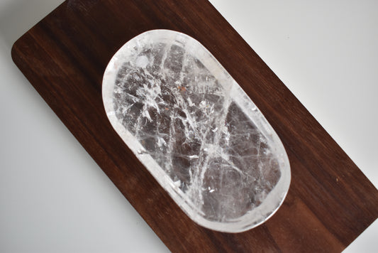 HG Large Clear Quartz Dish/Plate #1