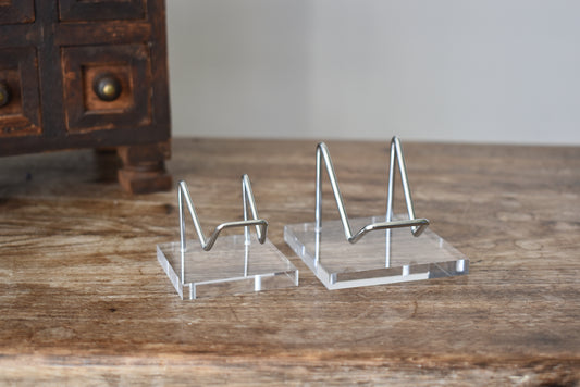 Silver Metal and Acrylic Crystal Display Stand Holder