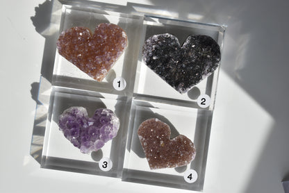 Amethyst Cluster Heart