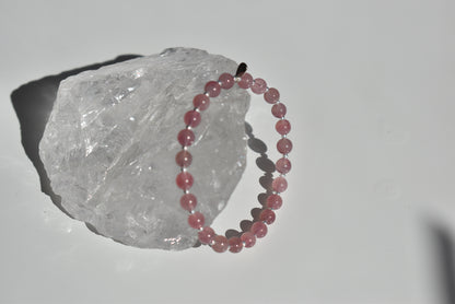 Dark Rose Quartz Bracelet 6mm
