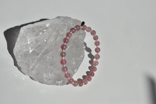 Dark Rose Quartz Bracelet 6mm