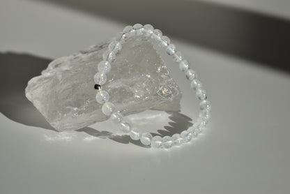 Blue Angel Feather Phantom Quartz Bracelet 6mm