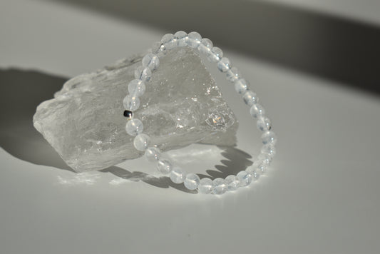 Blue Angel Feather Phantom Quartz Bracelet 6mm