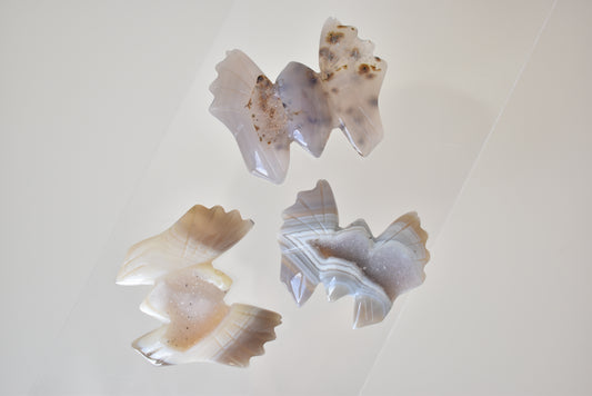 Agate Druzy Bat