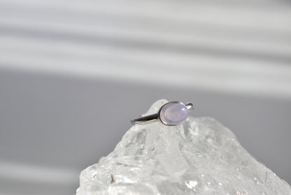 Lavender Moon Quartz Sliver Ring Adjustable
