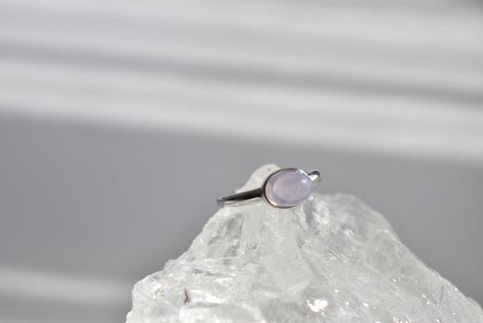 Lavender Moon Quartz Sliver Ring Adjustable