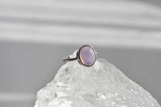 Lavender Moon Quartz Sliver Ring Adjustable