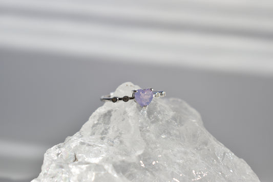 Lavender Moon Quartz Sliver Ring Adjustable