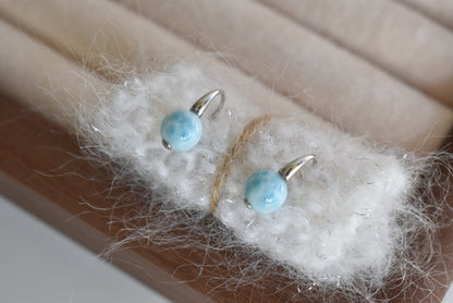 Larimar Heart Sterling Sliver Earring